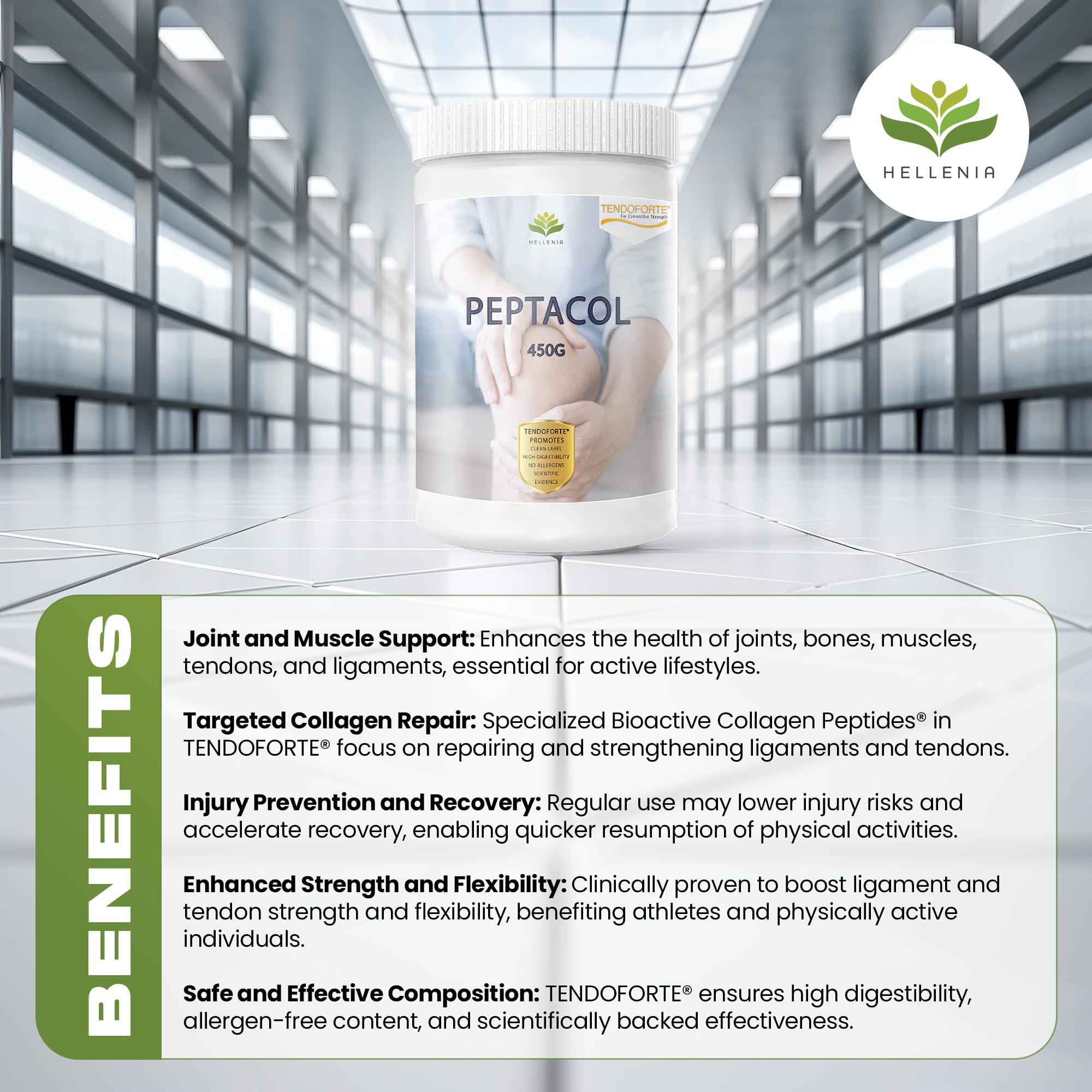 PEPTACOL TENDOFORTE® Bioactive Collagen Peptides® - 450g Hellenia