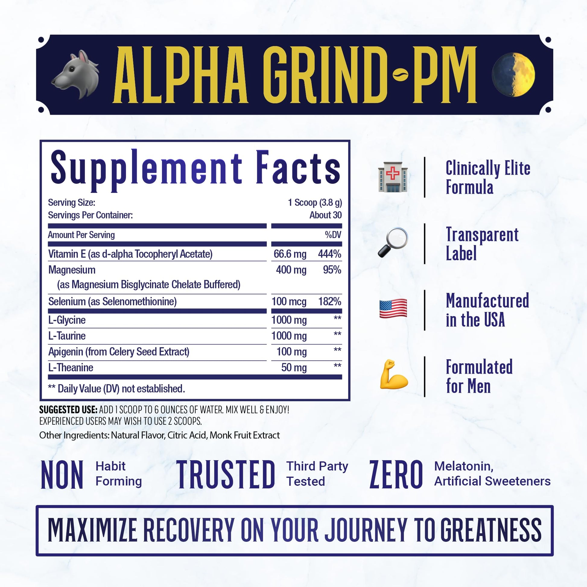 Advanced Sleep Supplement for Men, Nootropic Night Time Burner & Anabolic Recovery Join Top Shelf Grind
