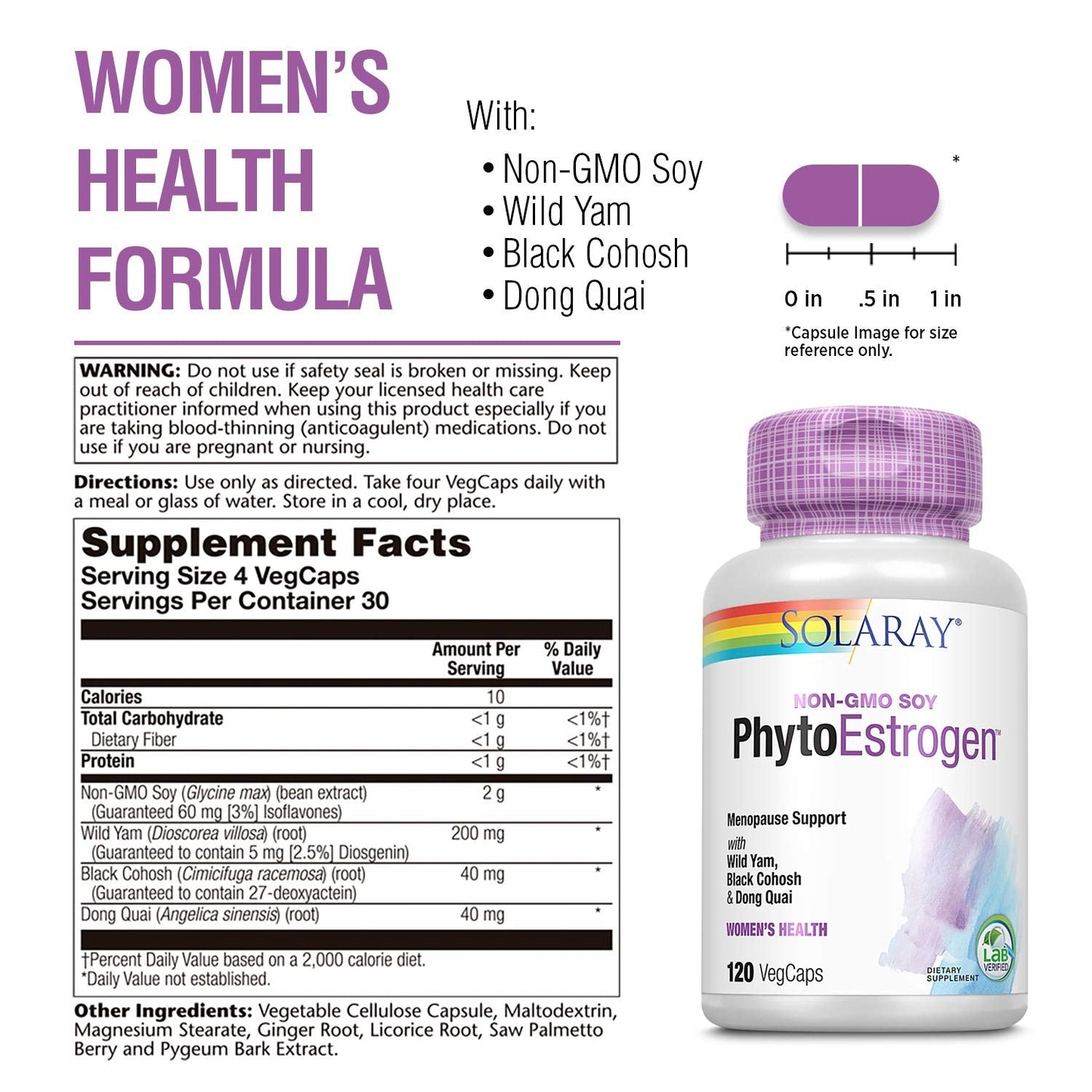 Solaray Phytoestrogen Supplement, 120 Count