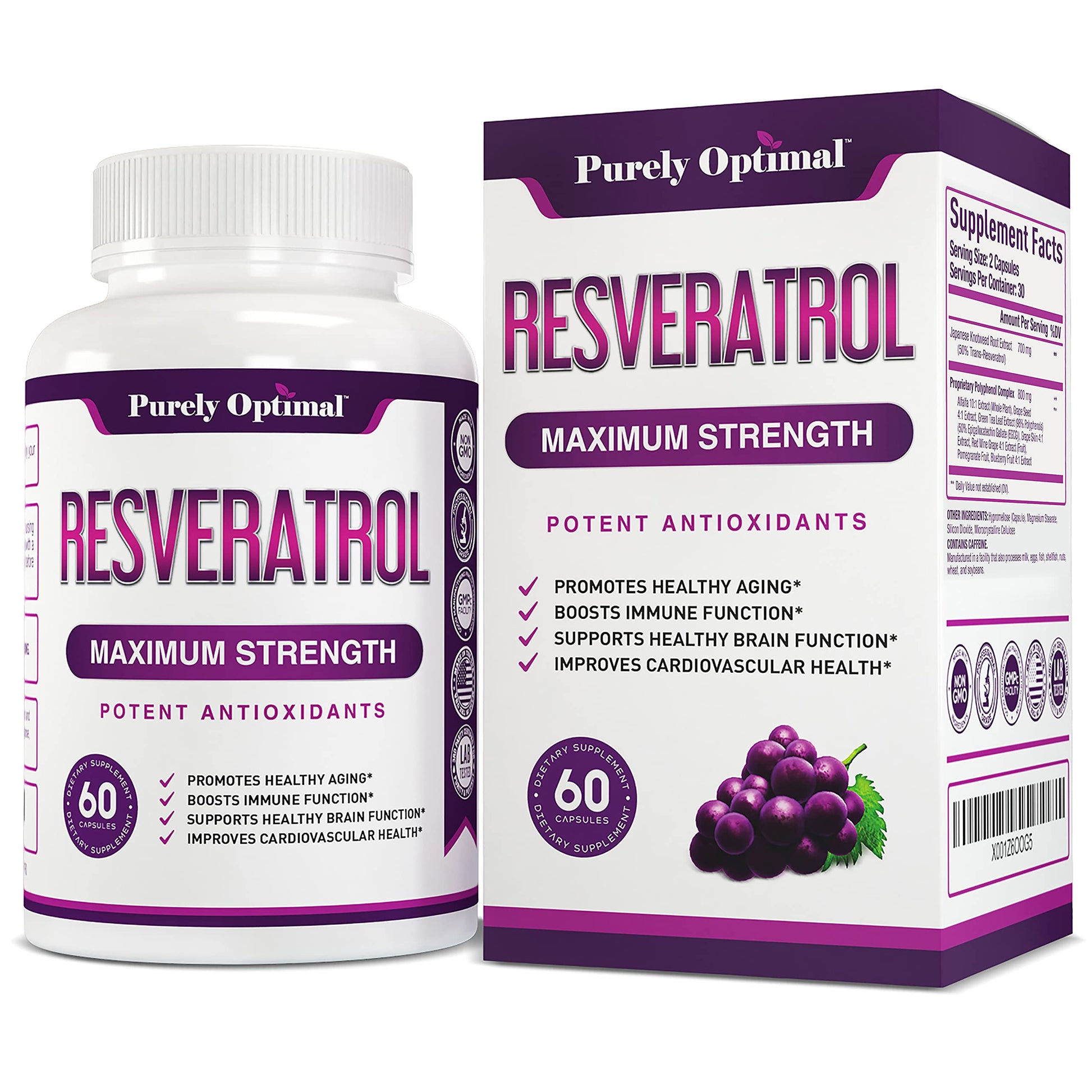Premium Resveratrol Supplement 1500mg - Max Strength, Trans Resveratrol Capsules