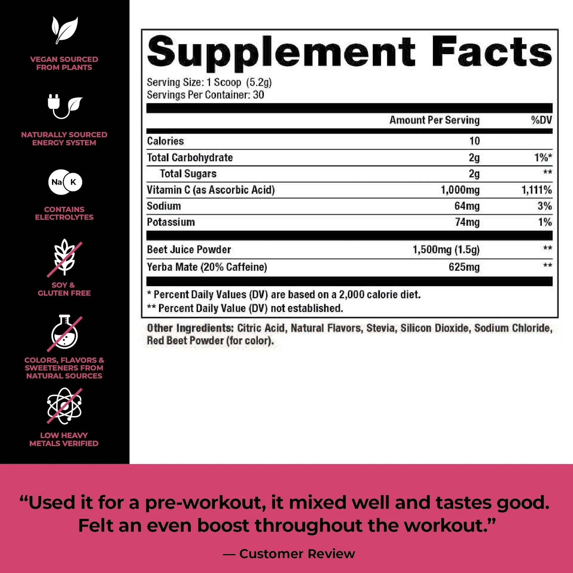 Nutrology Beet Active, Natural Pre-Workout Powder, Supports Energy, Endurance & Nitric Oxide Flow with Beet Powder, Yerba Mate & Electrolytes, Vegan Pre Workout, Passion Fruit Flavor, 30 Servings