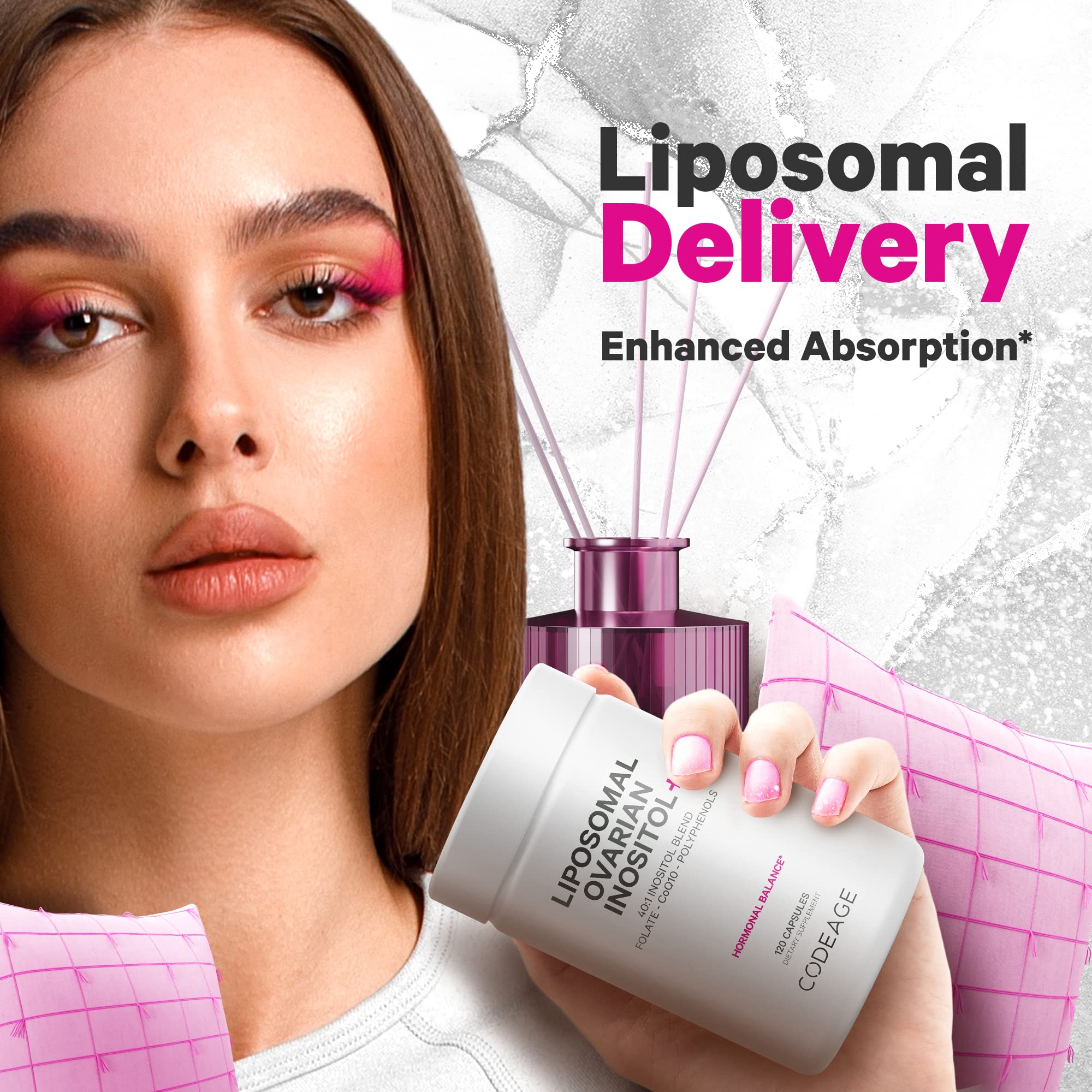 Codeage Liposomal Ovarian Inositol + Supplement - Myo-Inositol, D-Chiro-Inositol Codeage