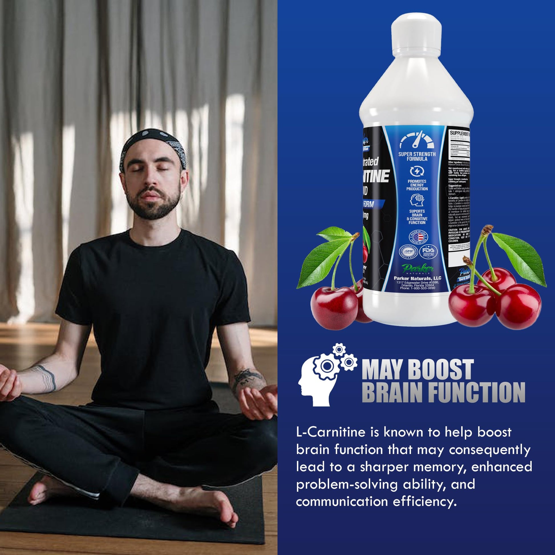 Parker Naturals L-Carnitine 5000 Mg Premium Dietary Supplement Liquid - 16 Oz All Natural Parker Naturals