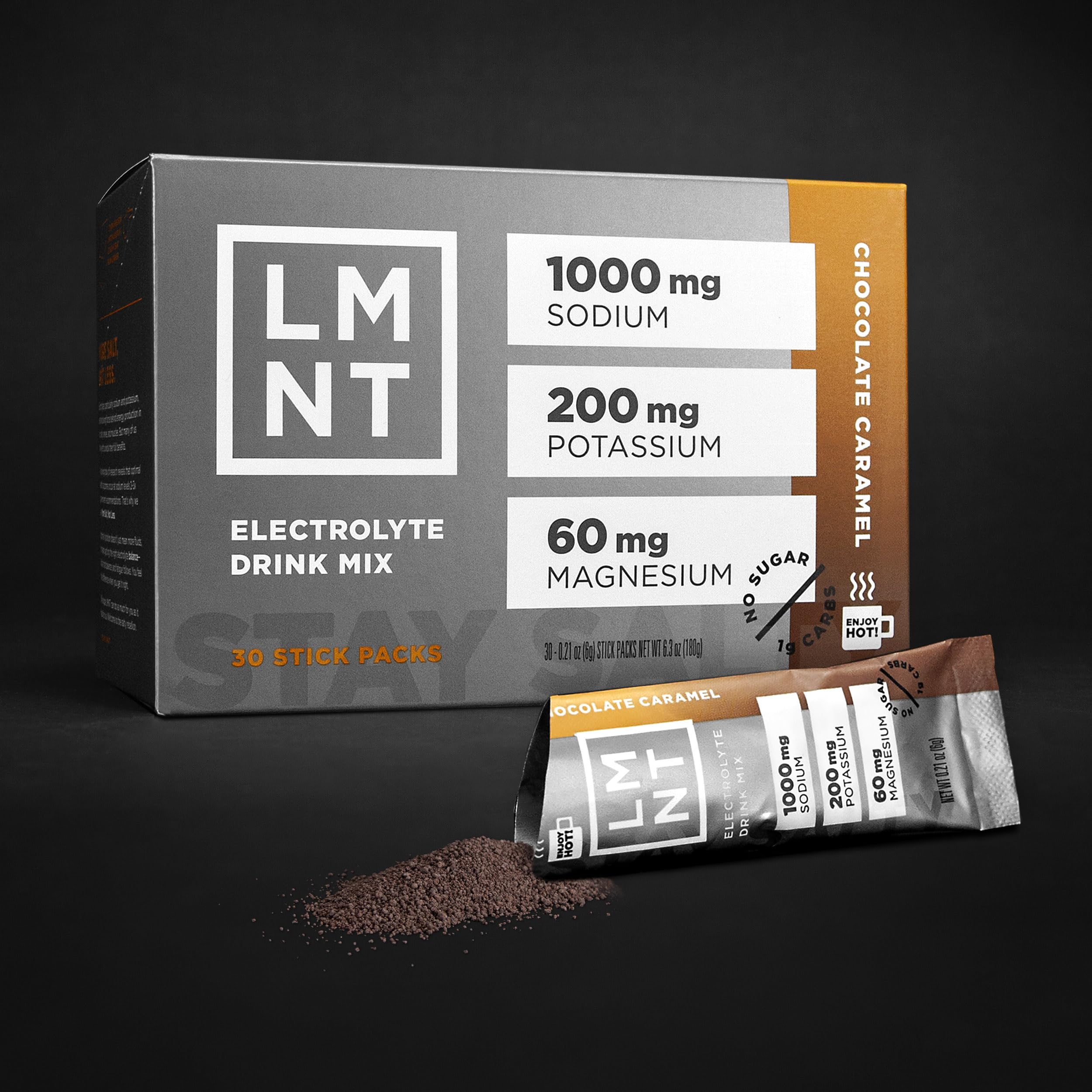 LMNT Hot Chocolate and Coffee Mixer - Chocolate Caramel Salt Electrolytes | No Sugar Drink LMNT