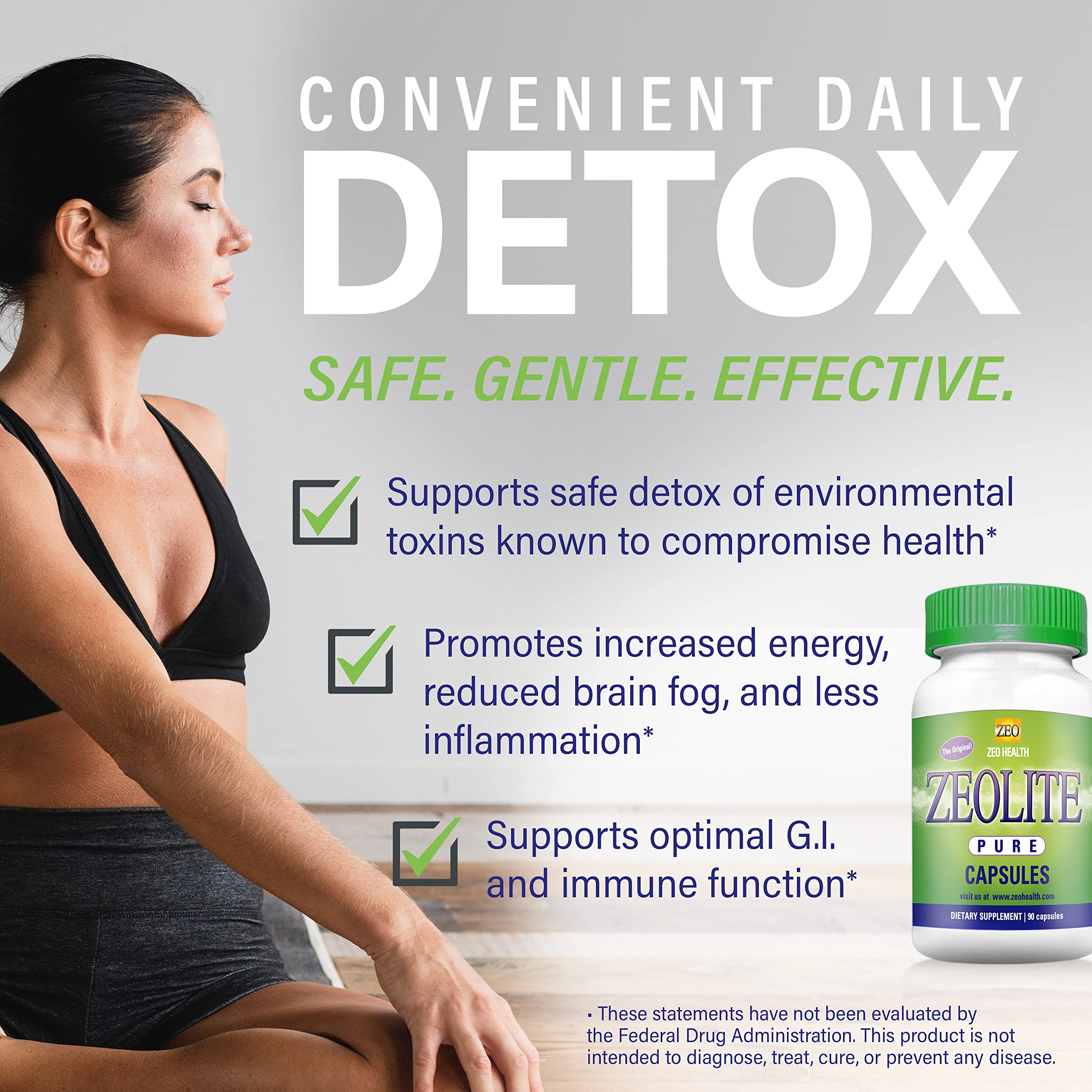 Zeolite Pure Capsules | Zeolite Detox, Extra Strength | Pure, Full Body Cleanse for Women Zeo Health