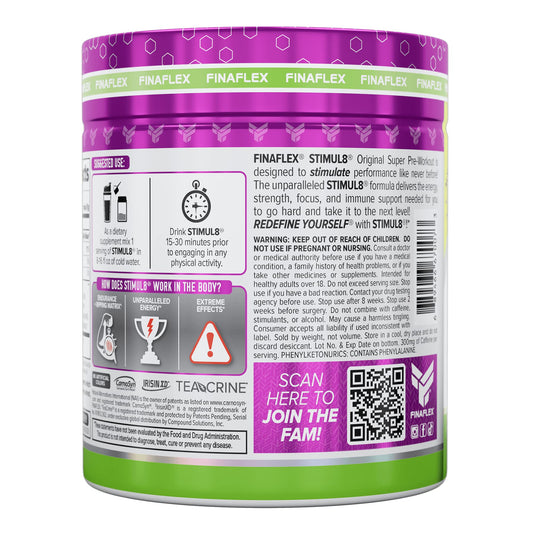 FINAFLEX STIMUL8 Original Super Pre-Workout, Awesome Apple - Energy, Strength