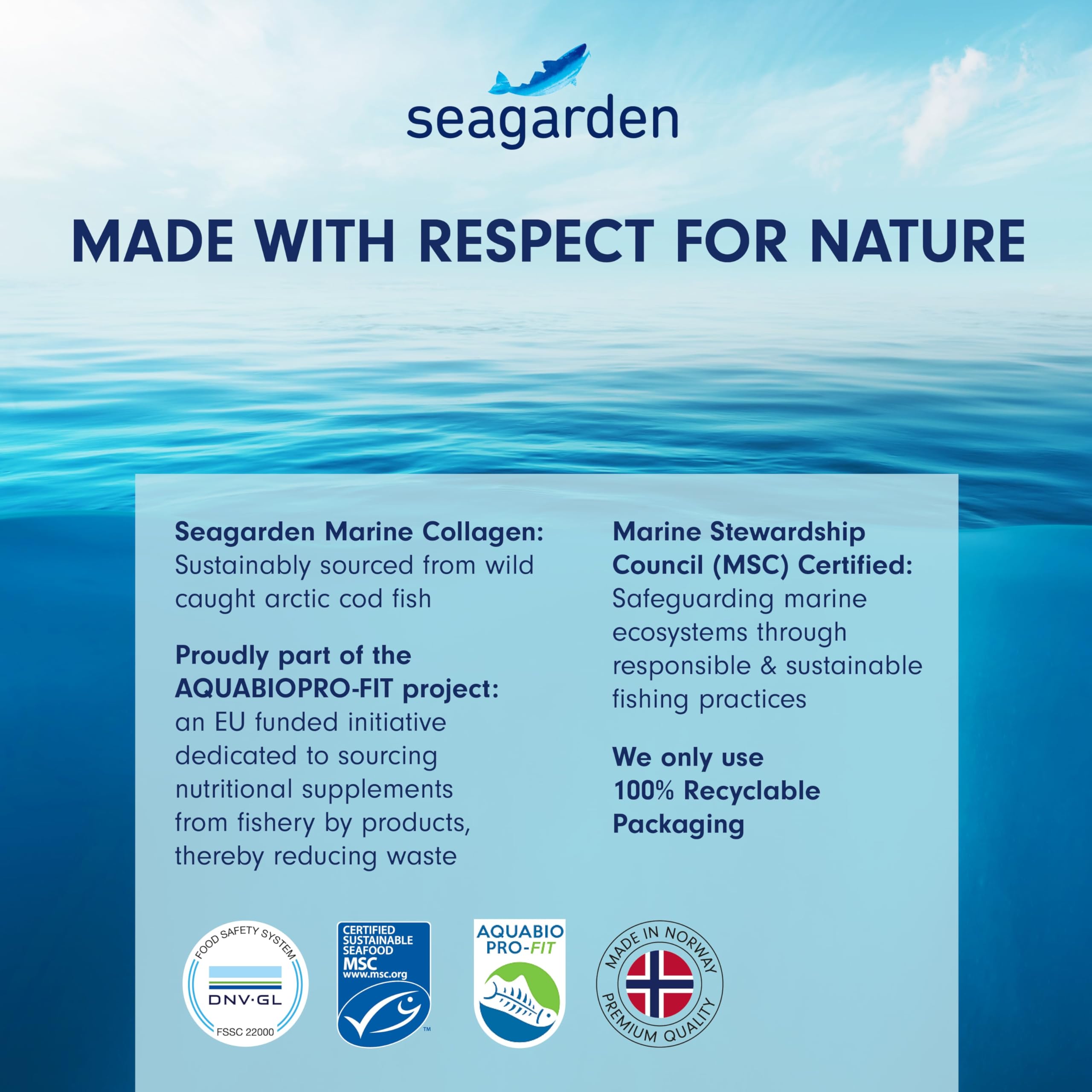 Seagarden Pure Marine Collagen Powder (Type I & III) | Wild-Caught Arctic Cod SEAGARDEN