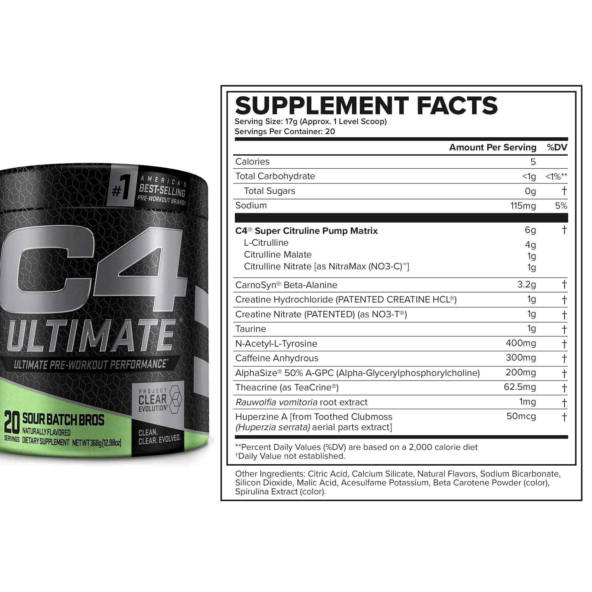 Cellucor C4 Ultimate Pre Workout Powder Sour Batch Bros - Sugar Free Preworkout Energy Cellucor
