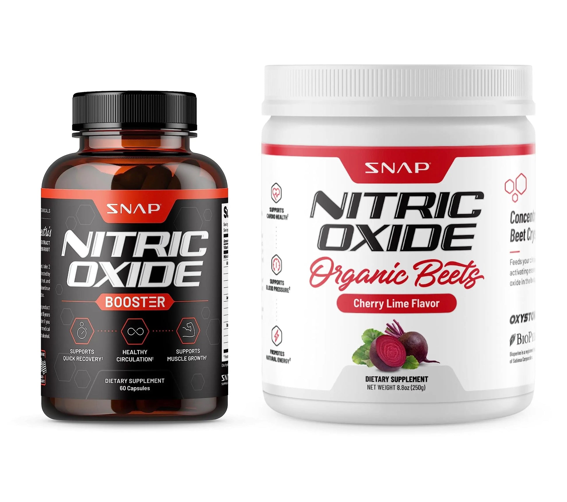 Snap Supplements Nitric Oxide Booster and Beet Powder