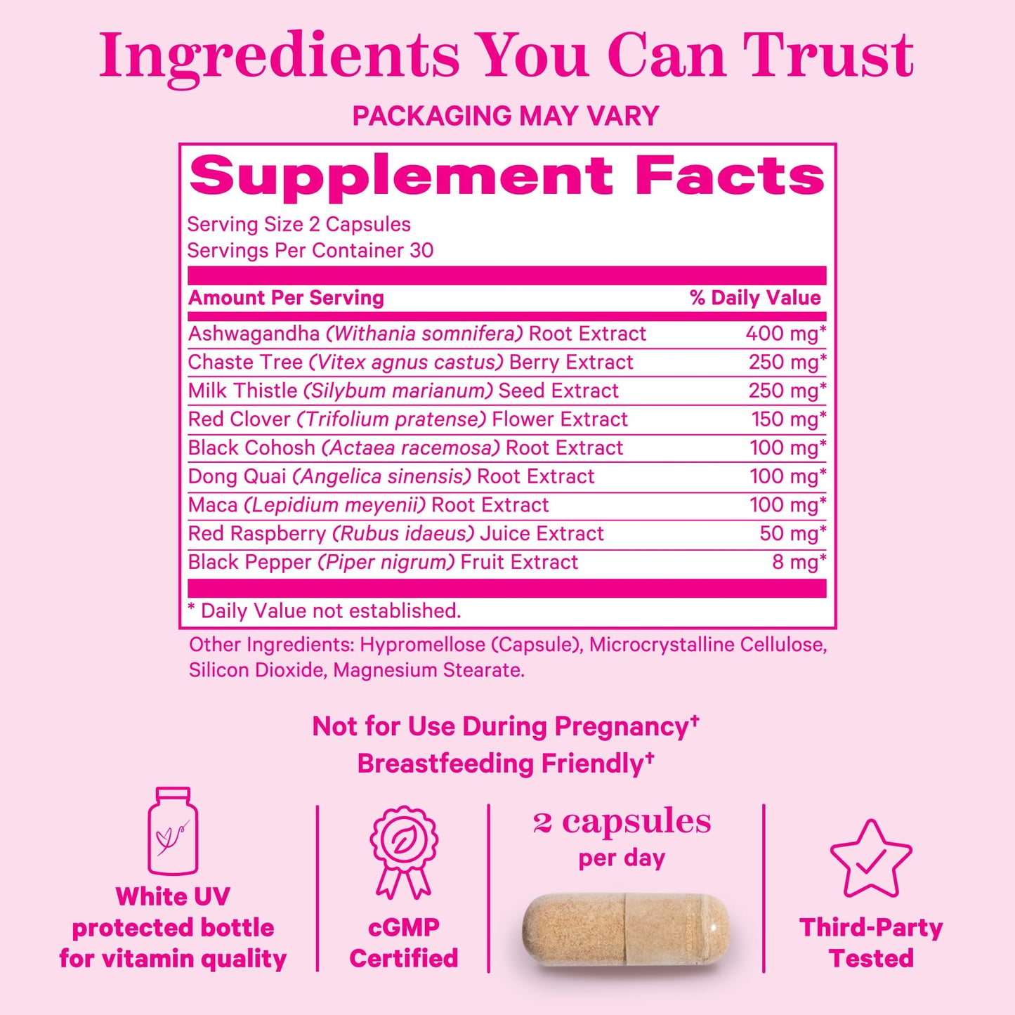 Pink Stork Menopause Supplements for Women - 9 Clinically-Studied Herbs for Perimenopause