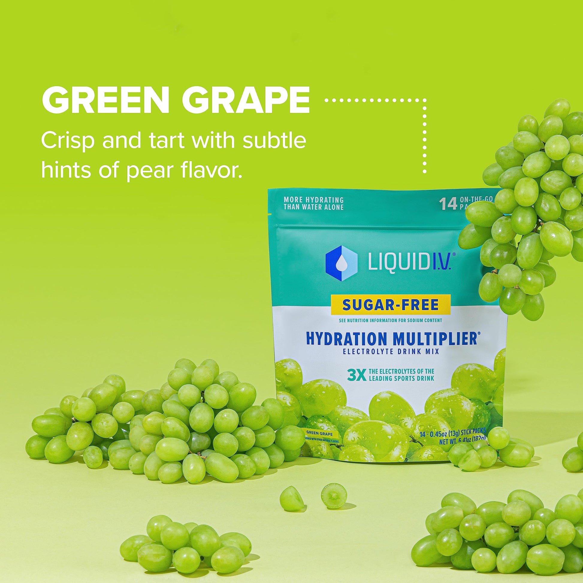 Liquid I.V. Sugar-Free Hydration Multiplier - Green Grape – Hydration Powder Packets Liquid I.V.