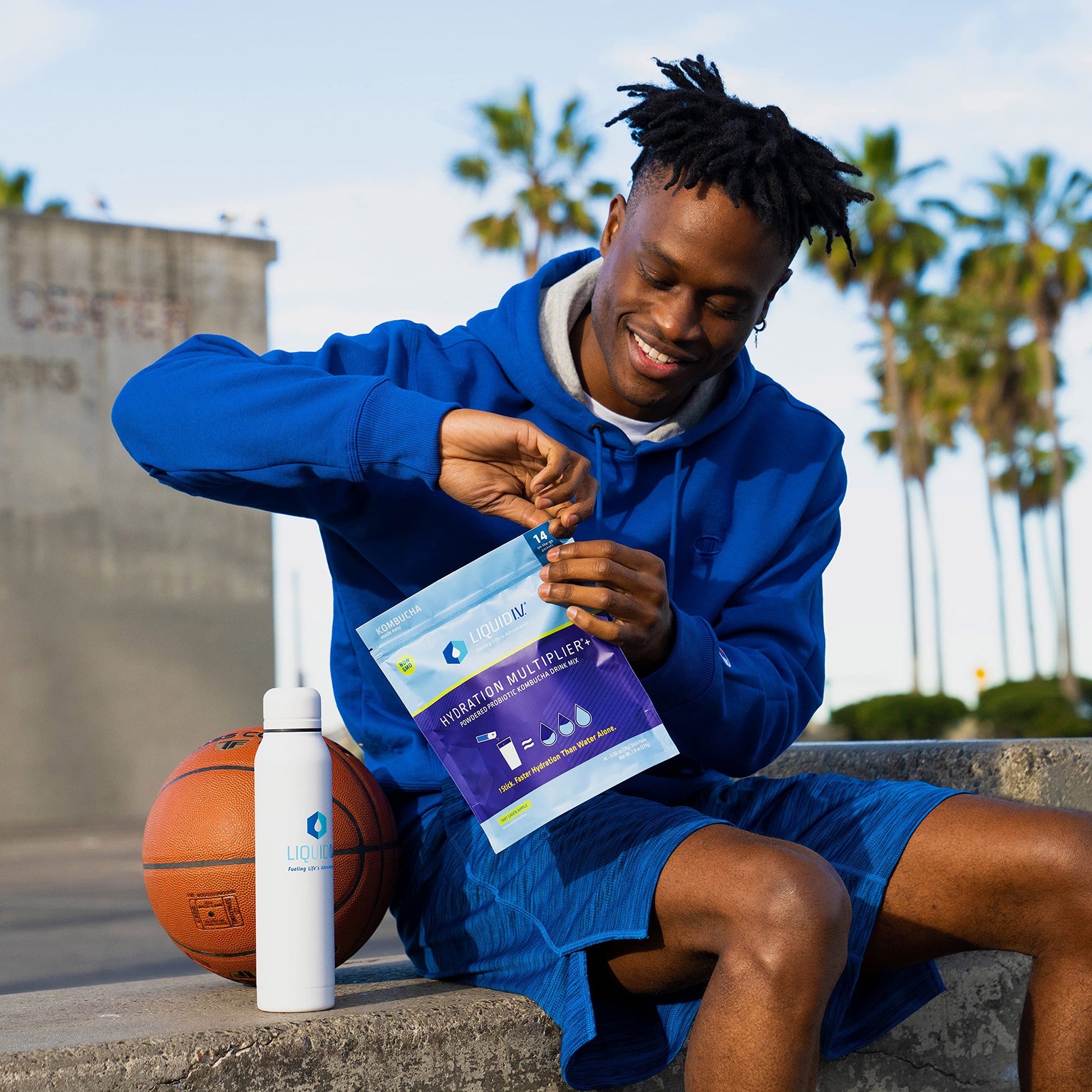 Liquid I.V. Hydration Multiplier + Probiotic Kombucha - Tart Green Apple - Hydration Powder Liquid I.V.