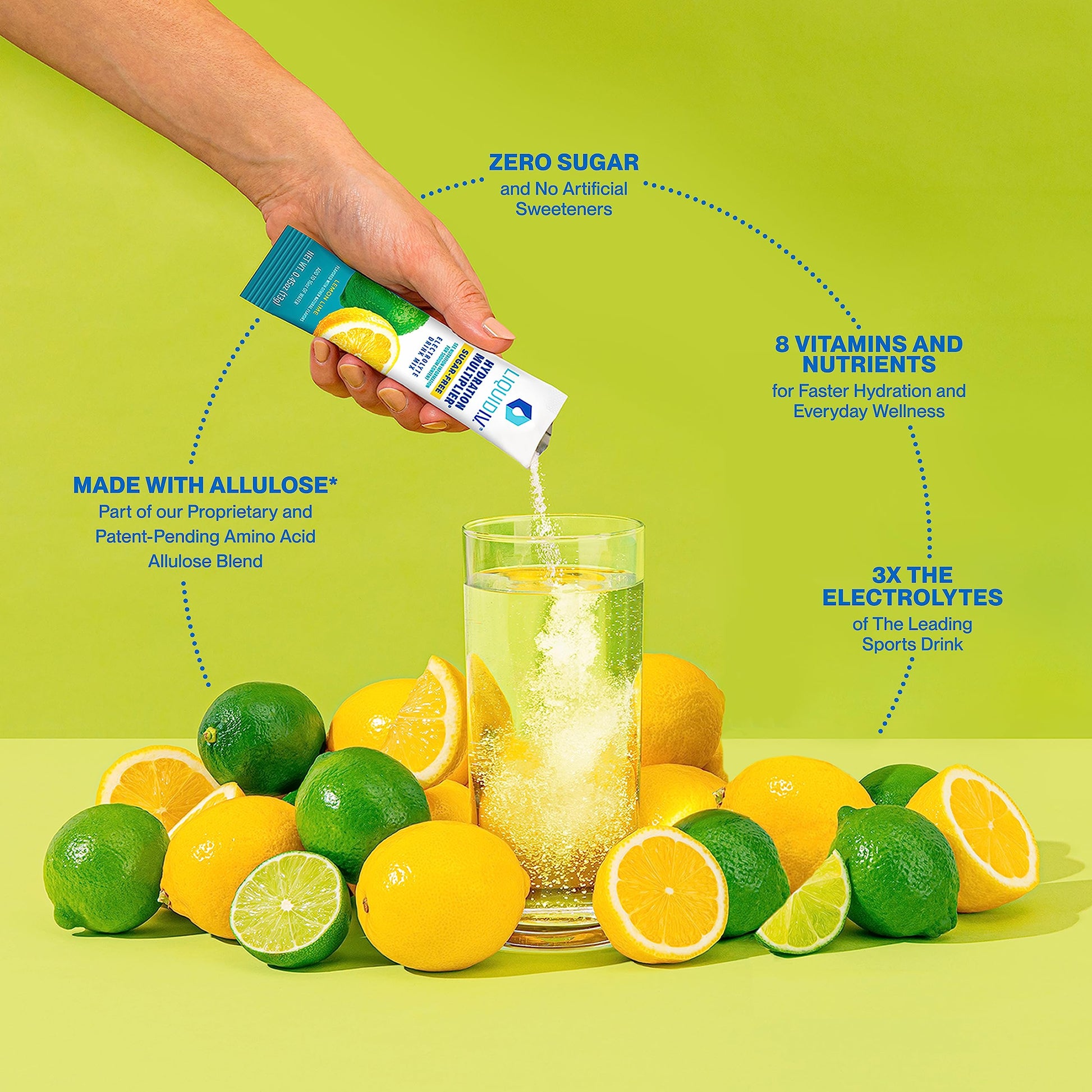 Liquid I.V. Sugar-Free Hydration Multiplier - Lemon Lime – Hydration Powder Packets  Liquid I.V.