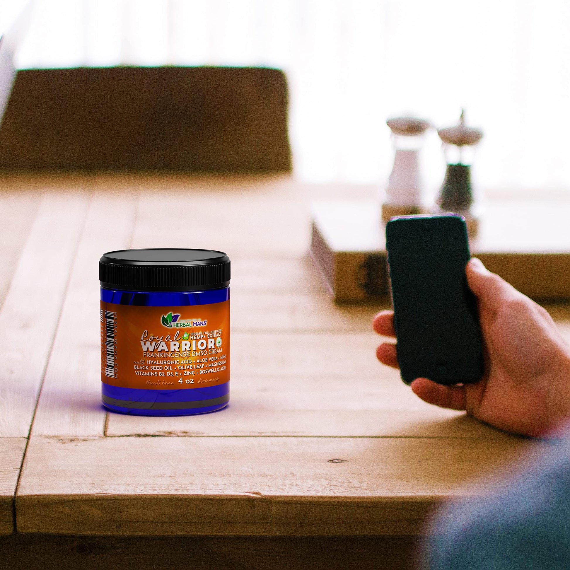 Herbal Mana Royal Warrior with 5000mg Hemp Lotion - 99.9% Pure DMSO Cream Herbal Mana