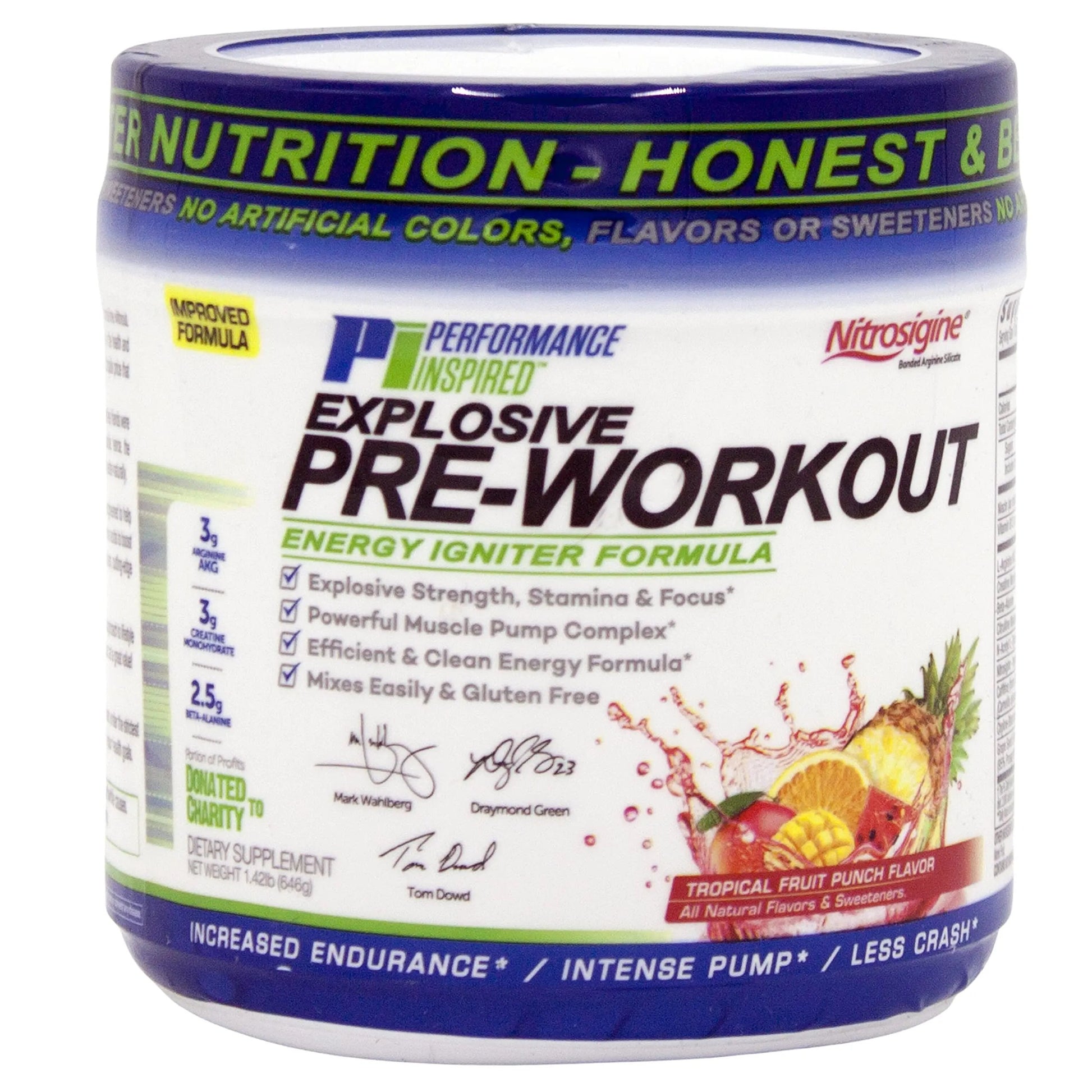 Performance Inspired Nutrition PreWorkout Powder - All Natural - G-Free & Vegan Formula