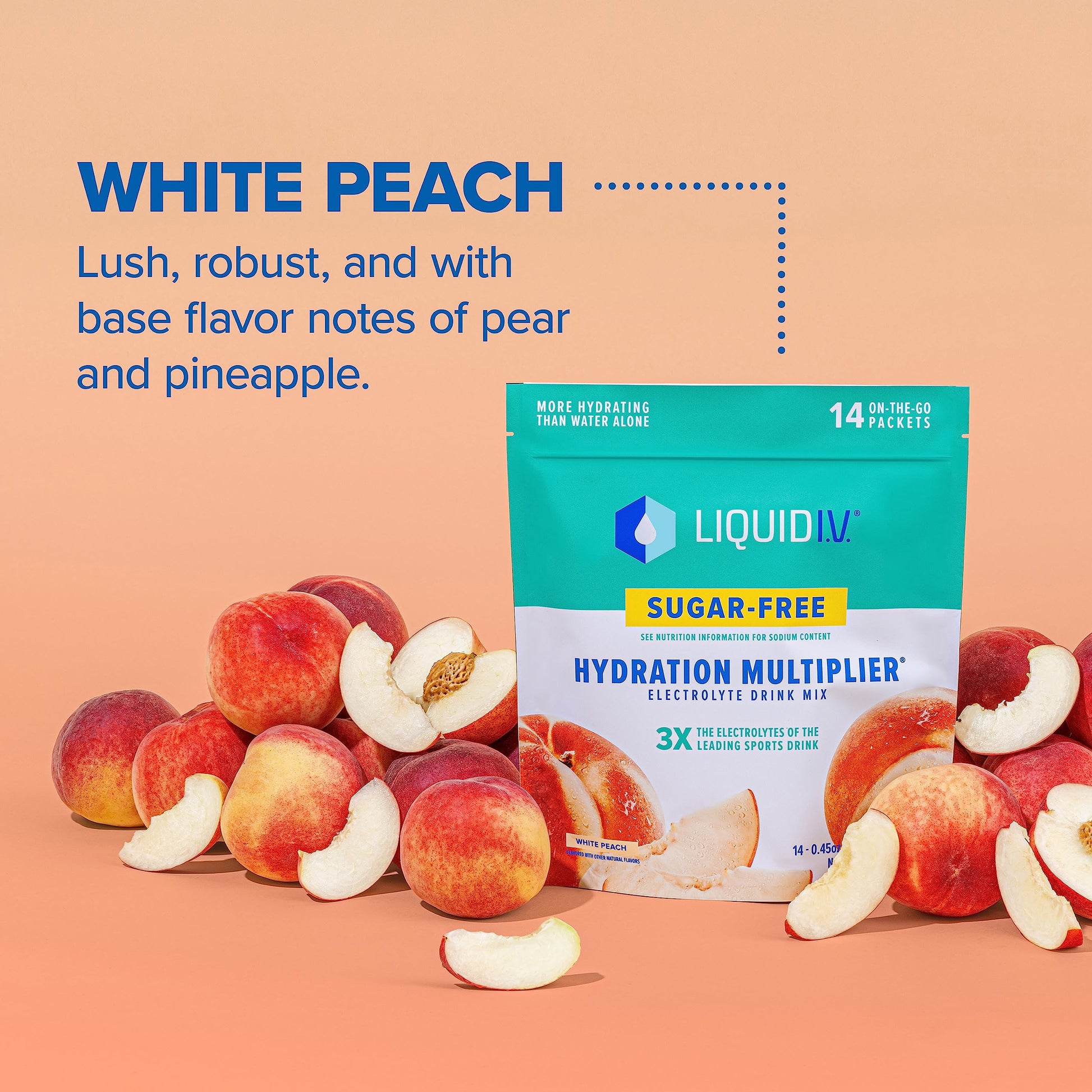 Liquid I.V. Sugar-Free Hydration Multiplier - White Peach – Hydration Powder Packets Liquid I.V.