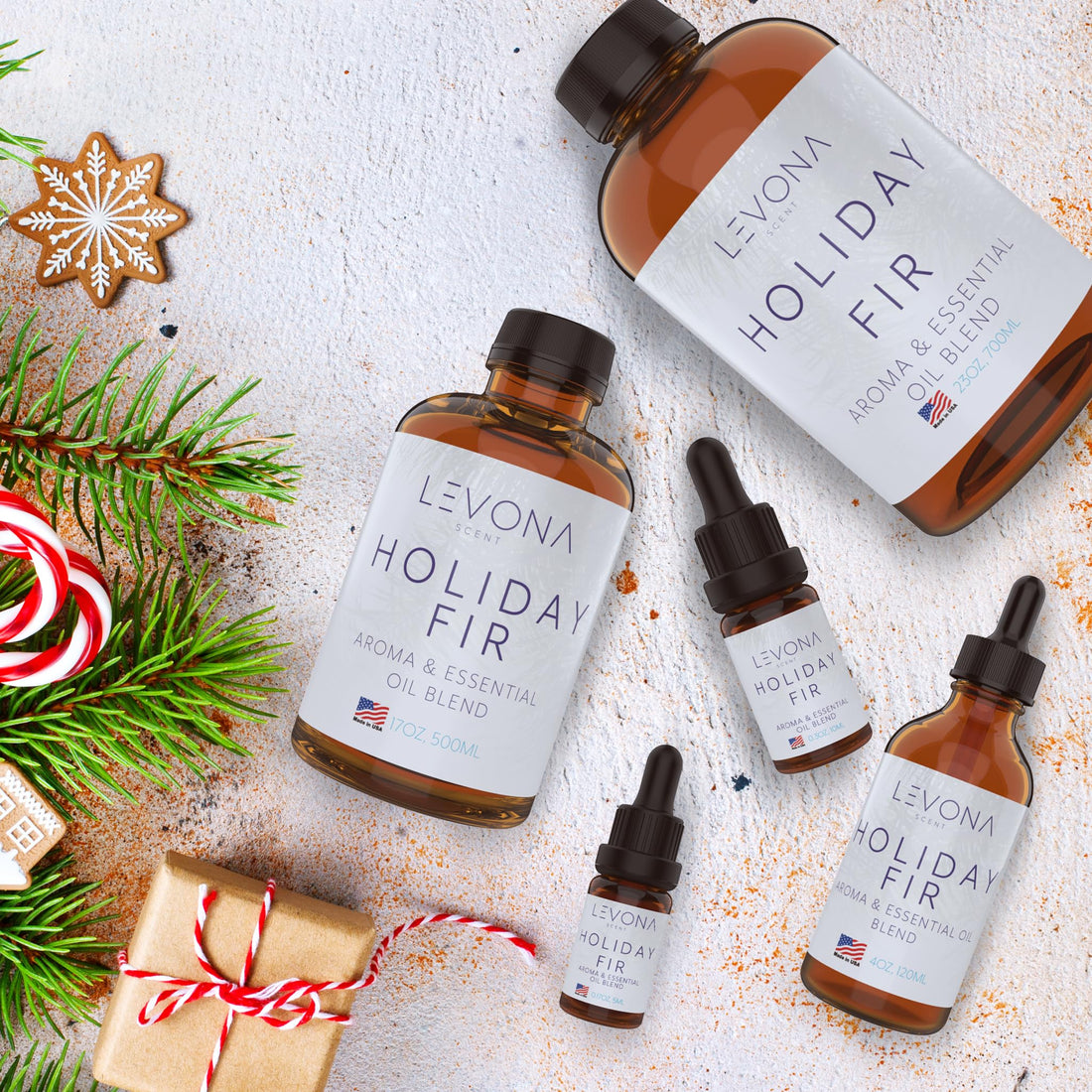 Levona Scent Christmas Essential Oils for Diffuser: Holiday Fir Essential Oil for Diffusers for Home