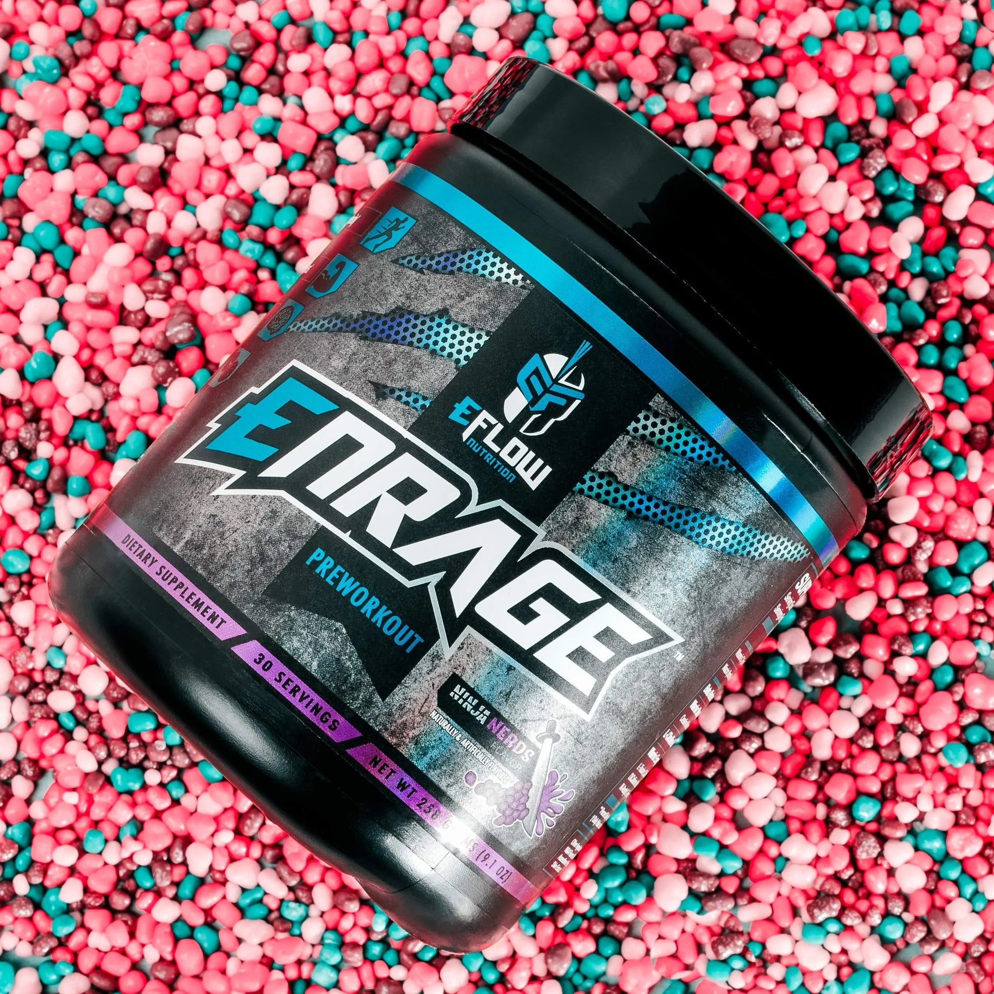 eFlow Nutrition ENRAGE Pre Workout - Energy, Focus, Pumps, and Strength - Ninja Nerds (30 Servings)