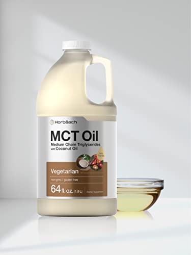MCT Oil 64 oz | 100% Pure | Blends with Coffee, Tea, Juice and Liquids | Value Size Unflavo Horbäach