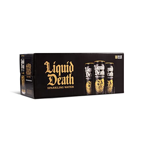Liquid Death Sparkling Mountain Water, 16.9 oz Tallboys (18-Pack) Liquid Death