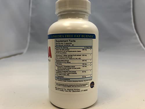 Absolute Nutrition Thermogenic Fat Burners, Nophedra Capsules, 80 Count Bottle