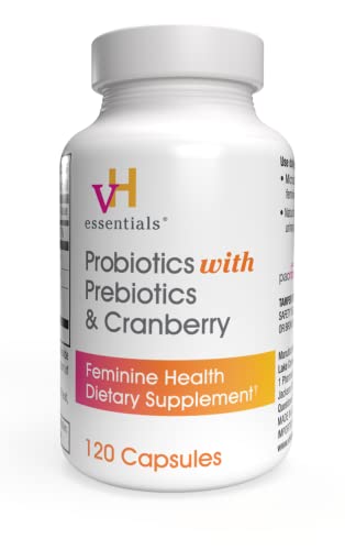 vH essentials Probiotics with Prebiotics and Cranberry Feminine Health Supplement - 120 Capsules vH essentials