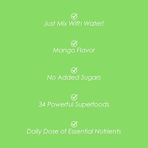 SkinnyFit Mango Splash Skinny Greens, Green Juice Superfood Powder, Natural Energy SkinnyFit