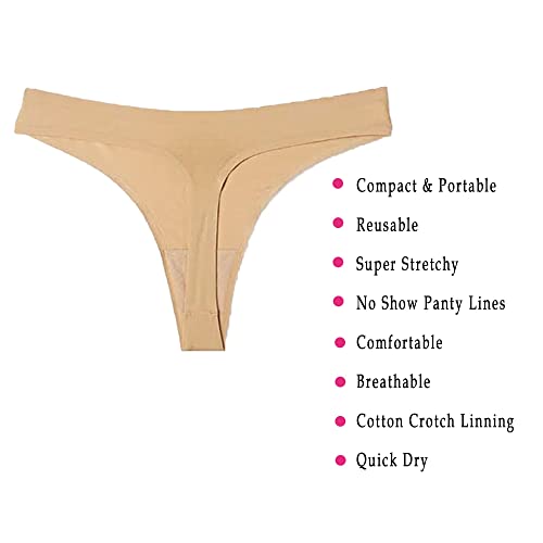 to-Go Panty Kit Includes 4 Items Seamless Thong Underwear Fresh Wipe Pantyliner & Washbag Travel Panty Fresh