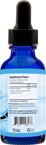 Absonutrix Berberine Supplement 600 mg, 4 Fl Oz Large Bottle, Healthy Weight Loss Support