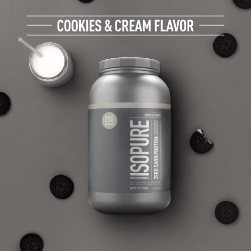 Isopure Protein Powder, Zero Carb Whey Isolate with Vitamin C & Zinc for Immune Support Isopure