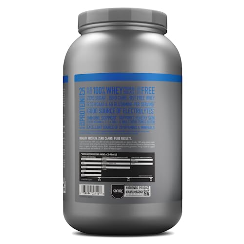 Isopure Protein Powder, Creamy Vanilla Whey Isolate with Vitamin C & Zinc for Immune Isopure