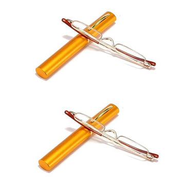 Viseng 2 Pairs Slim Pocket-Sized Metal Reading Glasses: Your Stylish Travel Companion 