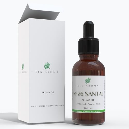 SLK Aroma, Santal Aroma Diffuser Oil, No. 26, Ultra Luxury Niche Blend of The Finest Essential Oils SLK Aroma