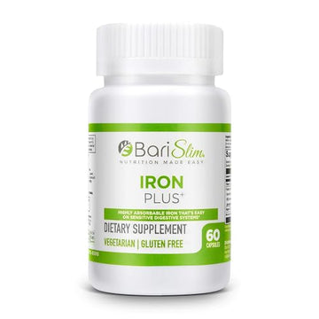BariSlim Iron Plus Capsules - Formulated for Patients After Weight Loss Surgery Including 