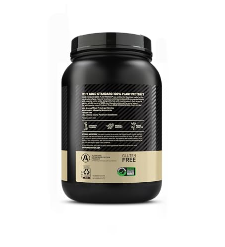 Optimum Nutrition Gold Standard 100% Plant Based Protein Powder, Gluten Free, Vegan Pro Optimum Nutrition