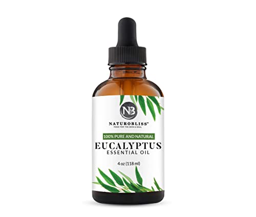 NaturoBliss 100% Pure Natural Undiluted Eucalyptus Essential Oil (4oz) Premium Therapeutic Grade NaturoBliss