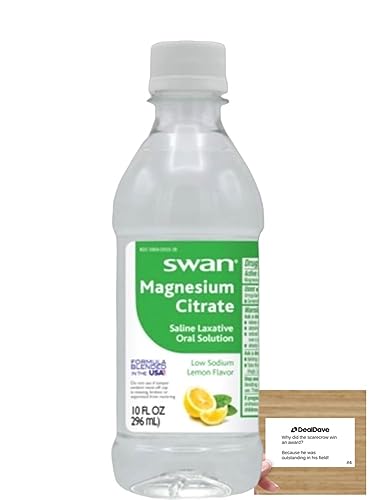 Swan Lemon Magnesium Citrate Oral Solution (10 oz), Natural Lemon Flavor, Gentle 