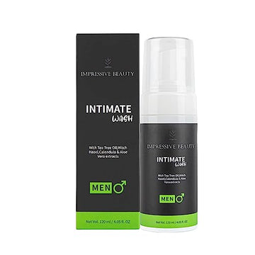 Impressive Beauty Intimate Wash for Men Natural Organic with Tea Tree Oil | pH Balanced Foam Cleansing