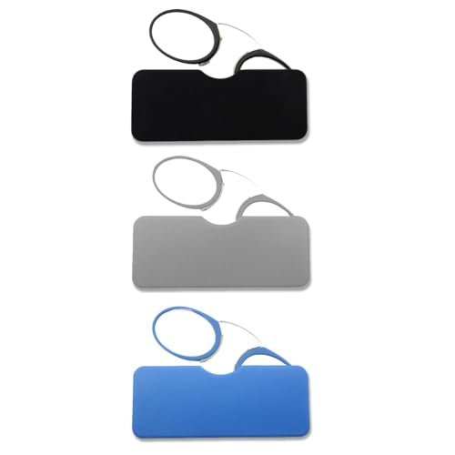 COVESATO Mini Armless Reading Glasses for Men Women Slim Thin Clip on Nose Readers 
