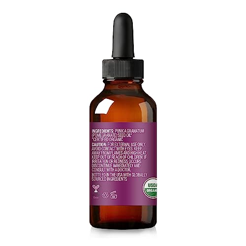Cliganic Organic Pomegranate Seed Oil, 100% Pure - For Face, Skin | Natural Cold Pressed Unrefined Cliganic