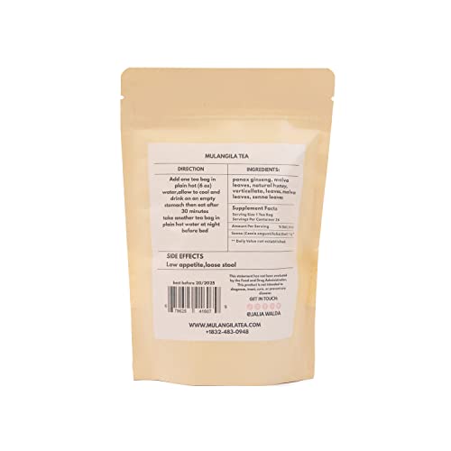 Naturally Slim Herbal Tea Blend: Body Shaping, Metabolism Boosting, Appetite Suppressing MULANGILA TEA