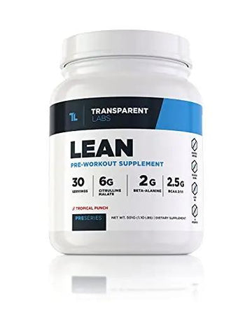 Transparent Labs Lean Pre-Workout, BCAA, Amino Acids, Keto Friendly, Energy Powder