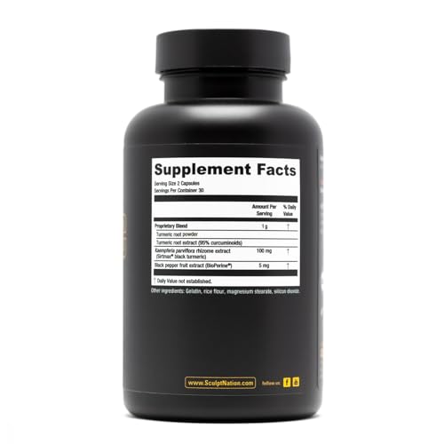 Sculpt Nation Powerful Turmeric Supplement - Turmeric Curcumin with Black Sculpt Nation