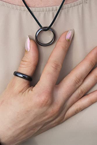 Genuine Magnetic Hematite Rings, 3 Rings in Each Order, Black Hematite Ring LUXSTRA