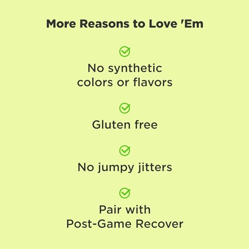 OLLY Pre-Game Energize Workout Gummy Rings, S7 Plant-Based Blend, B Vitamins, Berry OLLY