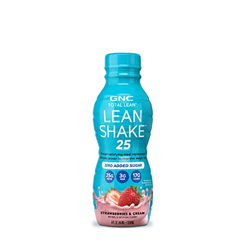 GNC Total Lean Lean Shake 25 - Strawberries and Cream - 12 Bottles GNC