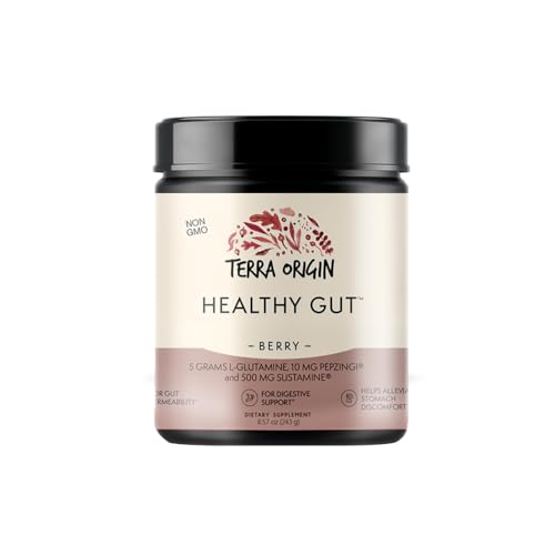 TERRA ORIGIN Healthy Gut Powder (Berry Flavor) |30-Servings with L-Glutamine, Zinc