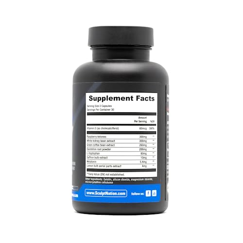 Sculpt Nation by V Shred Burn PM - Night Time Fat Burner - Appetite Suppressant and Weight Loss Sculpt Nation