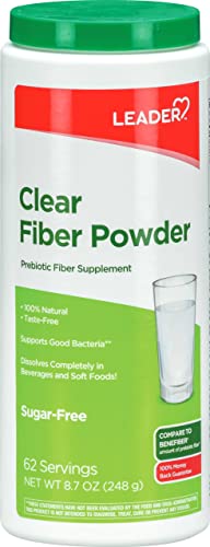 Leader Prebiotic Fiber Supplement Powder for Digestive Health, 100% Natural Daily Fiber 