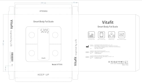 Vitafit Smart Scales for Body Weight and Fat Percentage, Weighing Professional Since 2001